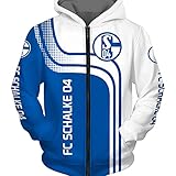 SPONYBORTY Hoodies,Jacken,T-Shirt,Kurze Hose Strickjacke Dünn 3D Fc Schalke-04 Voll Drucken Pullover Männer&Damen Beiläufig Polyester Sweatshirt Oben/A/L