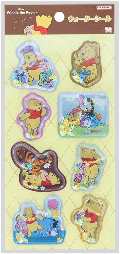 Sun-Star Stationery S8820112 Winnie the Pooh Disney Goods, Stickers, Plush, with Water, Brown