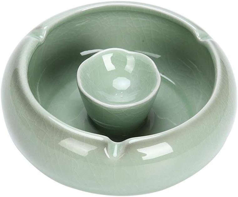 Home Ashtray Round Ceramic Ashtrays, Ash Holder for Cigarettes,Home,Living Room,Car,Gifts,Decoration,Creative,Blue,Green,Yellow Household ashtrays(C)