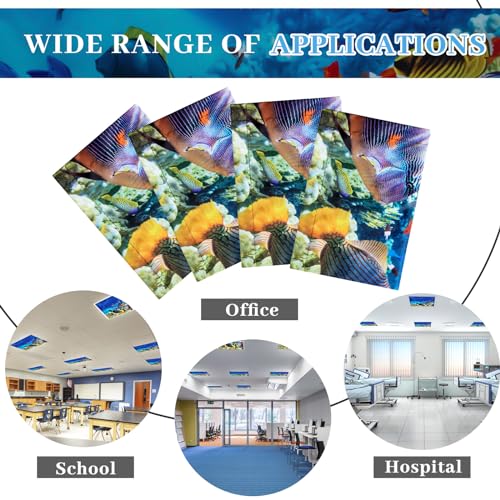 Image of VIHOSE 4 Pcs 2 x 2 Feet Fluorescent Light Covers for Ceiling Lights Classroom Magnetic Light Filters for Reducing Harsh Glare Flicker for Office Classroom Home Drop Ceiling(Sea)