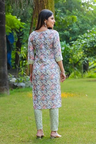 Image of Sugathari Women's Kurta Set for Women | Women Kurta | Women Kurta Sets Kurtis | Women Kurta Pant Set | Women Kurta Pant Set Women Kurti Set with Pant | Women Kurti Set with Pant Cotton (KP 96)