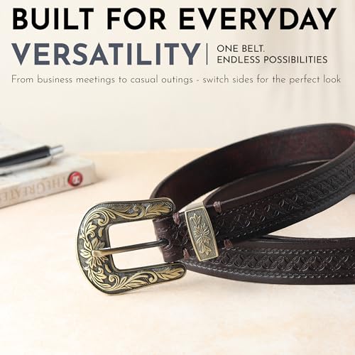 Image of 25mm Genuine Leather Waist Belt for Women - Fancy Vintage Buckle Belt For Jeans | Stylish Adjustable Party Belt For Ladies /Girls /Women | Waist Size 28-44 Inches