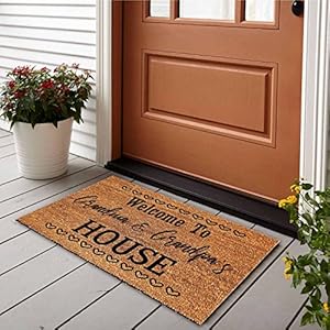 Funny Coir Doormat Welcome to Grandma and Grandpa's House Welcome Front Porch Decor Doormat For The Entrance Way Personalized Rugs Prank Gift Non Slip Outdoor Coconut Coir Doormat 23.6 x 15.7 inch Funny Coir Doormat Welcome to Grandma and Grandpas House Welcome Front Porch Decor Doormat For The Entrance Way Personalized Rugs Prank Gift Non Slip Outdoor Coconut Coir Doormat 236 x 157 inch