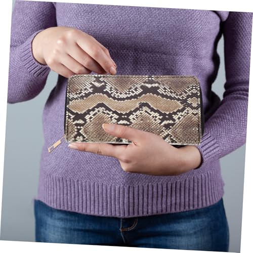 1Pc Snakeskin Pattern Women Wallet Durable Leather Clutch Purse with Zipper Capacity Lightweight for Travel and Everyday Use2