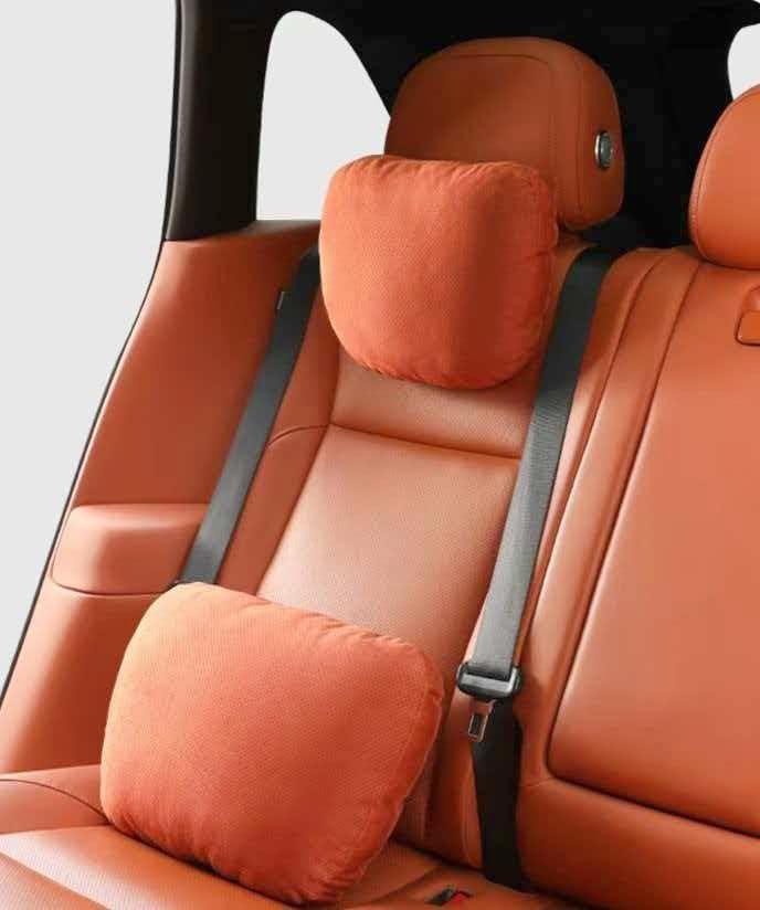Coche Almohada de Soporte Lumbar del y Kit de Almohada del Cuello del Coche para Cadillac CT4 2020 2021 2022, Confort Conducción,Orange