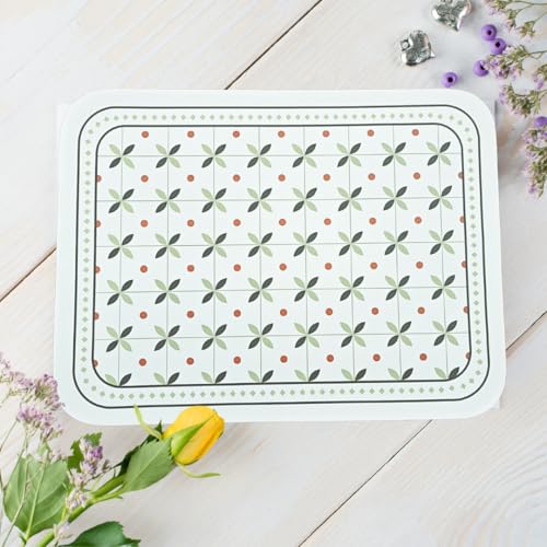 Image of Faux Leather Dining Table Placemats | Heat Insulation & Stain Resistant Waterproof Non Slip Dinner Table Mats | Perfect for Home, Kitchen, Restaurant, Office (Moss Green, Set of 6)