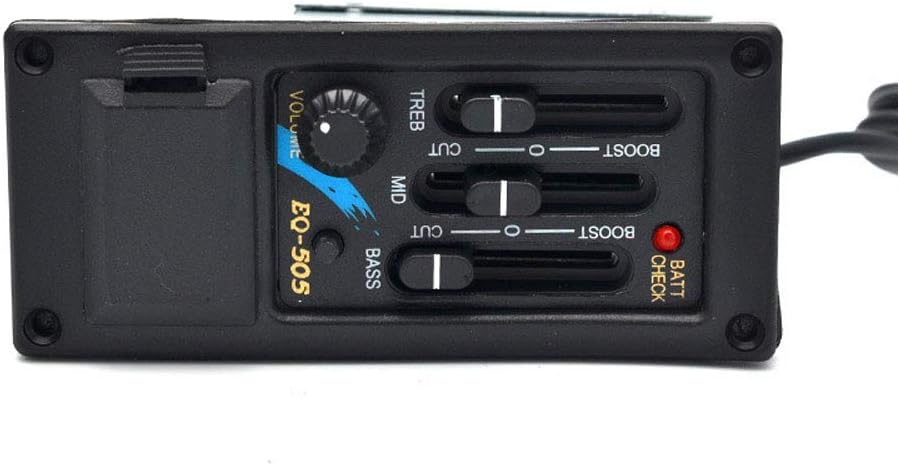 Left Pickup 3 Band EQ-505 Preamp Amplifier Equalizer Tuner Piezo Pickup for Acoustic Guitars