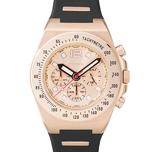 Preisvergleich Produktbild Otumm Athletics Unisex Uhr Chronograph 45mm mit Schwarz Silikon Armband