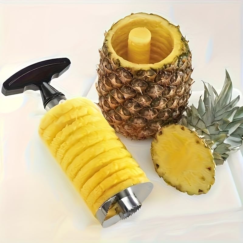 1 peça um cortador e cortador de abacaxi de aço inoxidável ergonomicamente projetado.