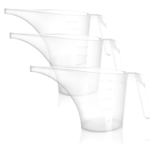 com-four® Vaso medidor con protección contra salpicaduras - Recipiente para mezclar con tope inferior - Recipiente para hornear con pico vertedor [la selección varía] (001 pieza - vaso medidor 2L)