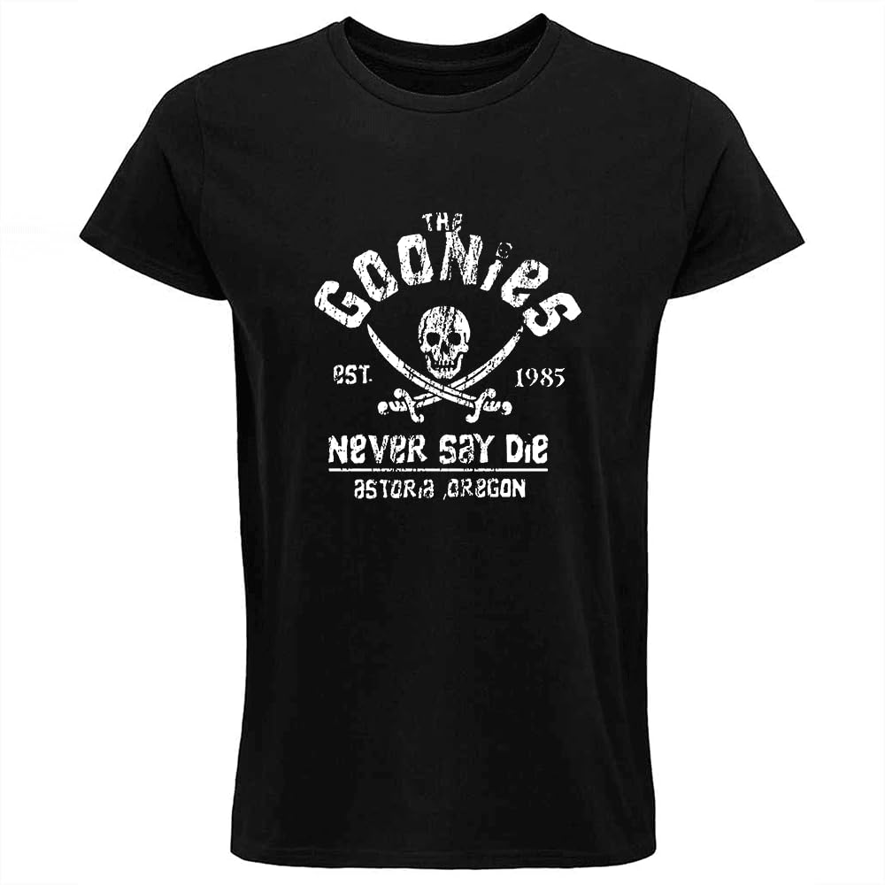 Fortune The Goonies Slogan Unisex Printed T-Shirt Black