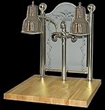 Hanson Heat Lamps, Carving Station, Dual Bulb Heat Lamp, Maple Base, Stainless Steel Shades, 24