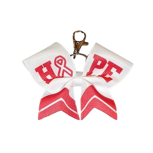 Breast Cancer Keychain - Cheer Bows - Handmade in USA - Pink Awareness (Breast Cancer Hope Keychain)