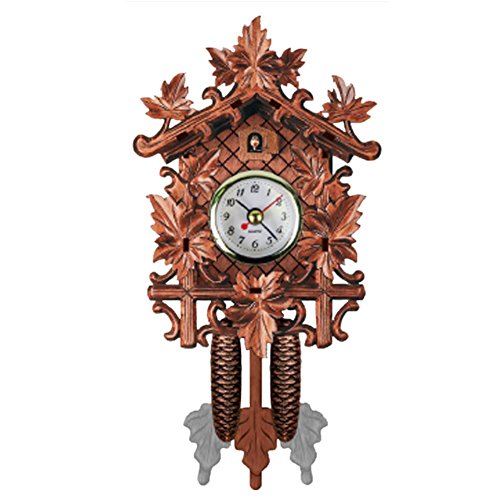 Horloge coucou Style europ?en salle de s?jour Retro Horloge de mur de bois For?t Maison Chalet Pendule mural d?coration maison fait main de bois Quartz am?nag? style vintage pour le Art salle de