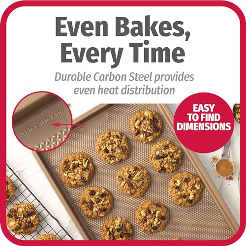 GoodCook BestBake Nonstick Textured Carbon Steel Cookie Sheet, 11" x 17", Large Baking Sheet, Even Heating, Scratch-Resistant, Non-Toxic, Durable, Ideal for Baking and Sheet Pan Dinners - Image 5