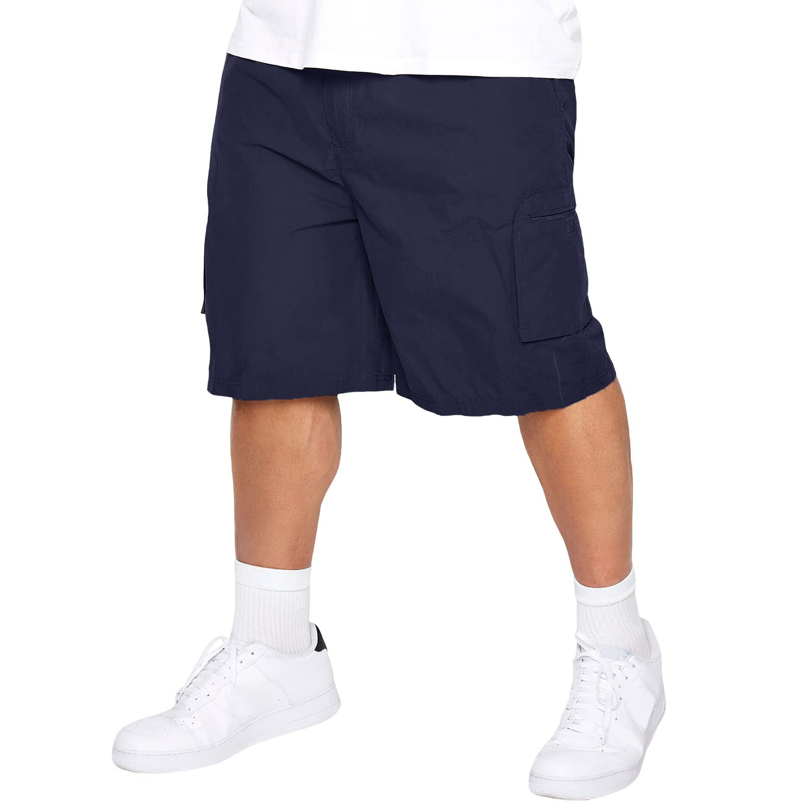 D555 Duke Large Mens Cargo Shorts Pockets Elasticated Navy 2XL 3XL 4XL 5XL 6XL 7XL 8XL (KS20462) (7XL)
