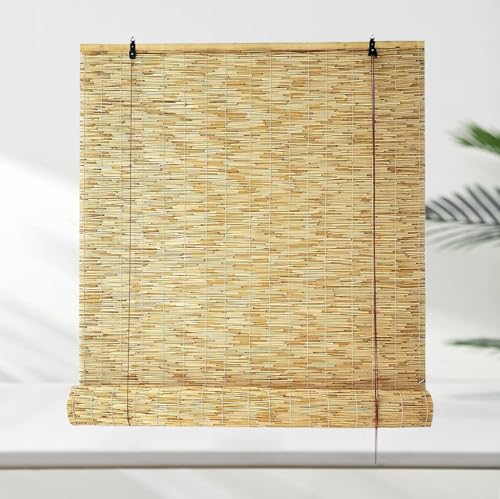 Cortinas de caña,Persiana Enrollable Opacas,Estor Bambú Roman,Adecuado para Uso En Interiores Exteriores Privacidad Persiana Bambu 60 90 110 130 160180cm