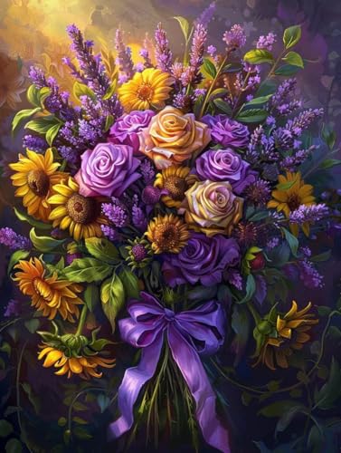 Diamond Painting Adulte Fleurs 40x50cm | Kit Broderie Diamant 5D