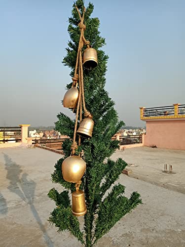 Rustic Gold Cow Bells For Christmas Decorations Vintage Handmade Lucky Christmas Hanging Bells Set Of 5 #TOP5