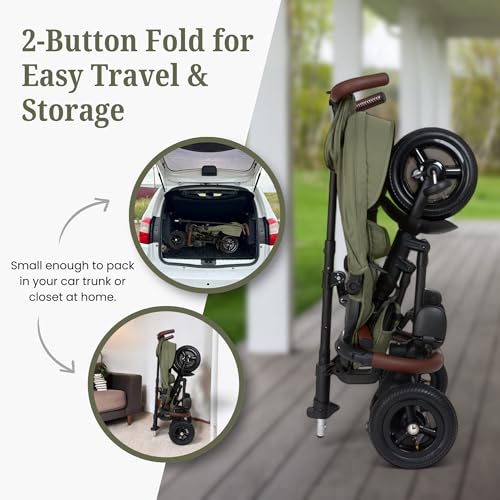 Image of Rito Premium Folding Stroller & Toddler Bike with Air Tires, Sequoia Green