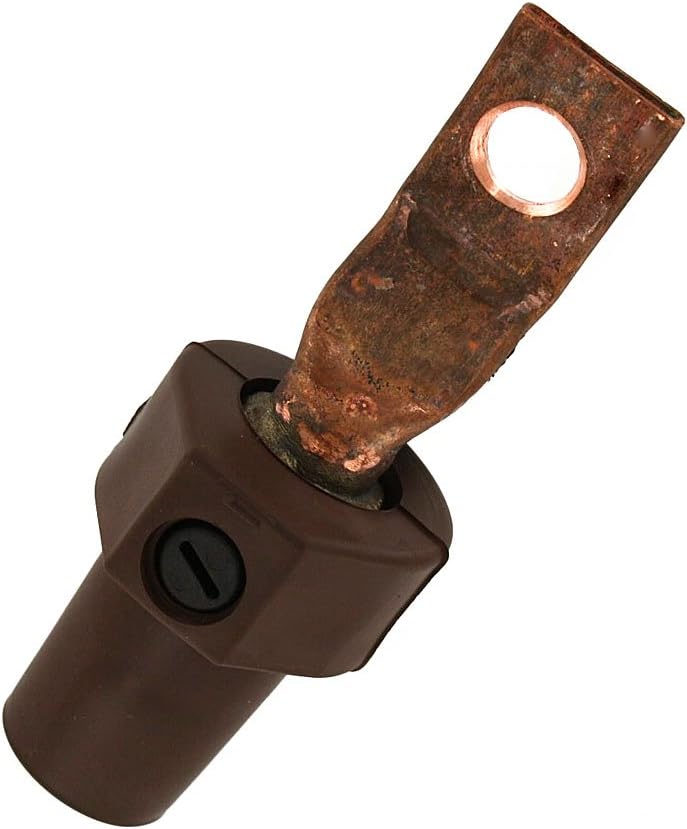 Leviton 16F22-H 16-Series Taper Nose, Female, Terminal Connector, Commercial Grade, Cam-Type Connector, Brown