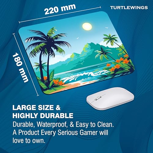 Image of TURTLEWINGS | Mousepad |Abstract Beach Aesthetic Mouse Pad - 22x18 cm, 3mm Thick | Abstract Design Non-Slip Rubber Base | Office, Study & Gaming Use | Premium Smooth Surface 02 (Design 10)