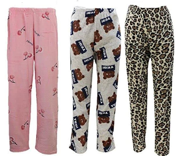 saigon Women's/Ladies Woolen Soft Fleece Solid Printed Pyjama/Track Pant Lower for winterwear (Multicolour) Pack of 3-picture-17