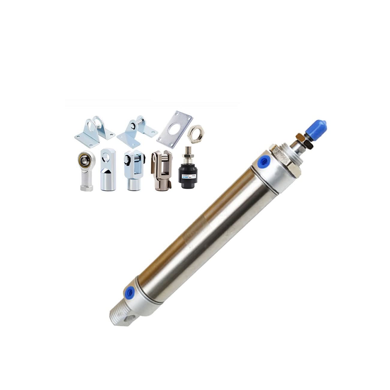 ZXAOMMBEA Air cylinder MA32x50-CA-S SC32 Series Pneumatic Stainless Air Cylinder 32MM Bore Double Action Mini Round Cylinders MA32x100-CA-S(MA32x50-CA-S,Cylinder And FA)