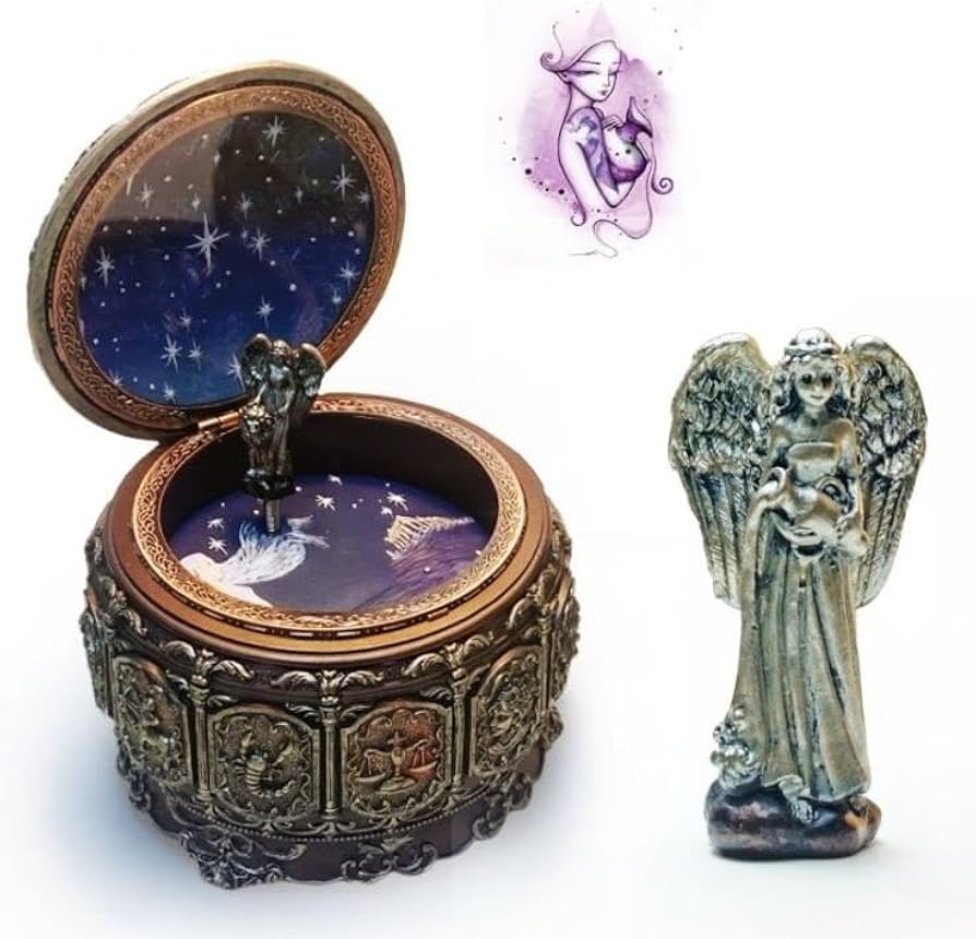 Amazon | HFJEM オルゴール ヴィンテージオルゴール LEDライト 機械式