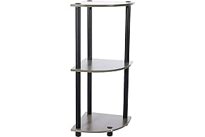 Furinno Turn-N-Tube 3-Tier Corner Display Rack Multipurpose Shelving Unit