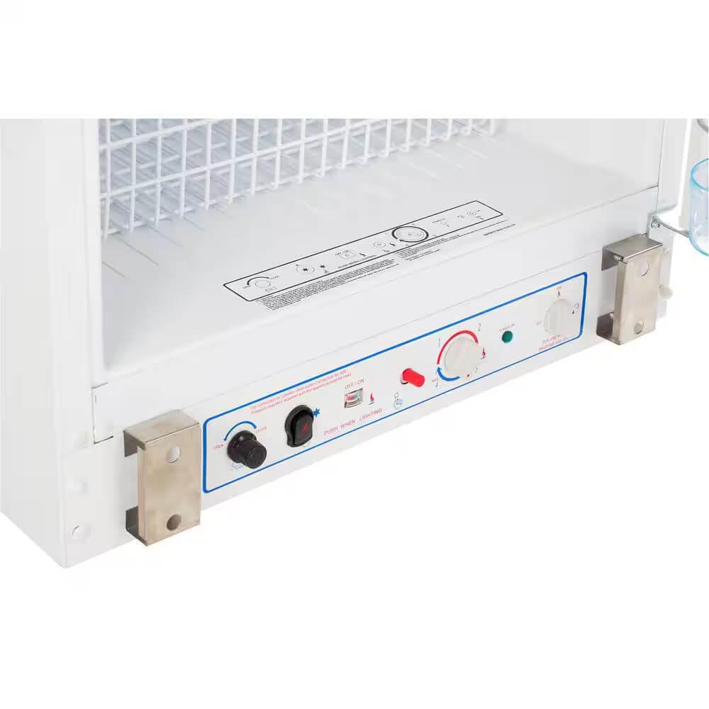 Unique Appliances Ugp-14c Sm W 14 Cu. Ft. Propane Top Freezer Refrigerator, White; Convenient Front-Mounted Controls With Removable Protective Kick Plate; Dual Power (Primary Propane, 110v Backup) on Fridge.com - View 5