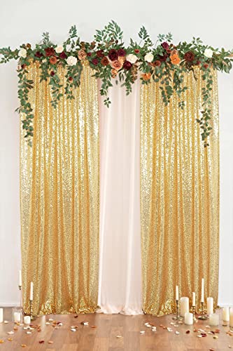 Cortinas de lentejuelas doradas 2x8ft pack 2 paneles miniatura 6