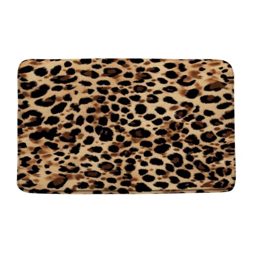 Cheetah Print Memory Foam Bath Rug