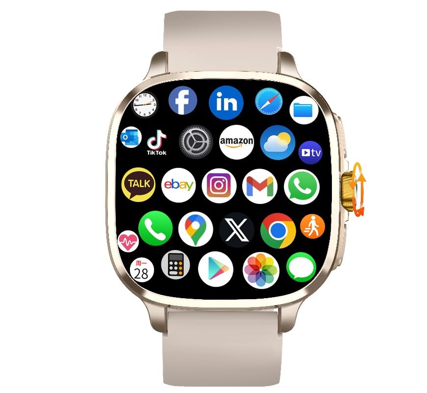 JINSHANGZI Versión global S99 Smartwatch de 2.4 pulgadas, pantalla Amoled insertada, tarjeta SIM, GPS, WiFi, cámara giratoria de 190°, reloj inteligente Android 9.0 (dorado, 4 GB 64 GB)
