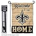 Saints Welcome to Our Home Garden Flag and Flagpole Mount