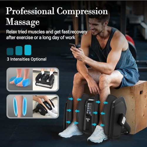 Image of CuPiLo Shiatsu Foot Calf Massager with Heat & Remote, FSA Eligible HSA | 6-Level Compression, 3 Modes Kneading for Neuropathy Plantar Fasciitis, 360 Adjustable Bar for Feet Ankles Calves, Size 14