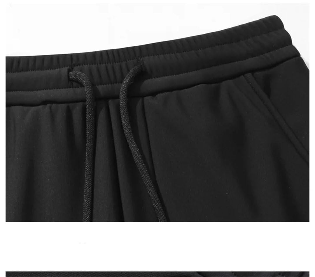Męskie zimowe polarowe spodnie dresowe pogrubione ciepłe spodnie joggery sznurek elastyczne kieszenie zapinane na zamek termiczne proste spodnie