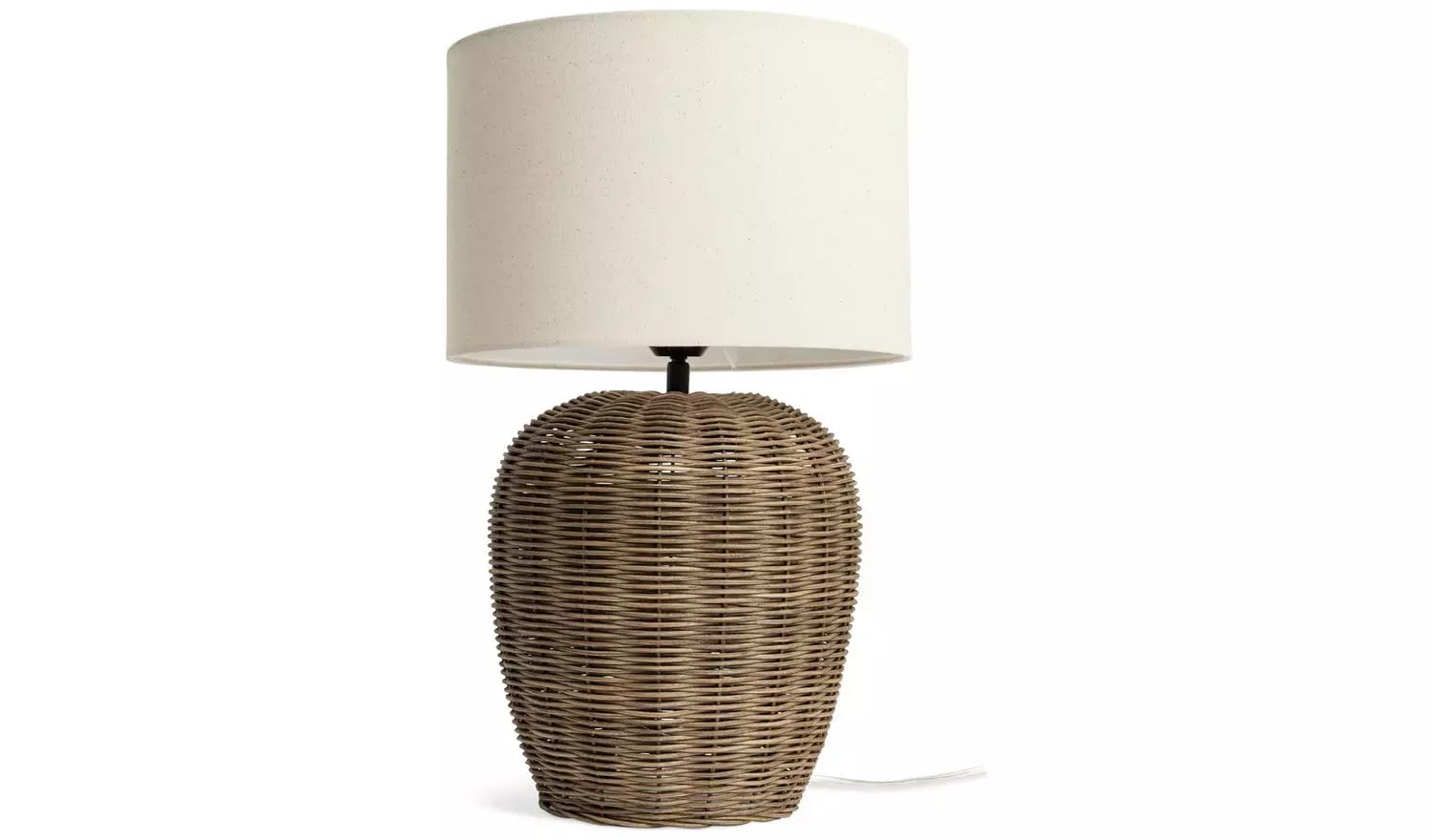 SEGOY Wicker Pear Table Lamp - 49cm Tall, Natural Rattan Bedside Lamp for Bedroom, Living Room, Side Table & Home Décor