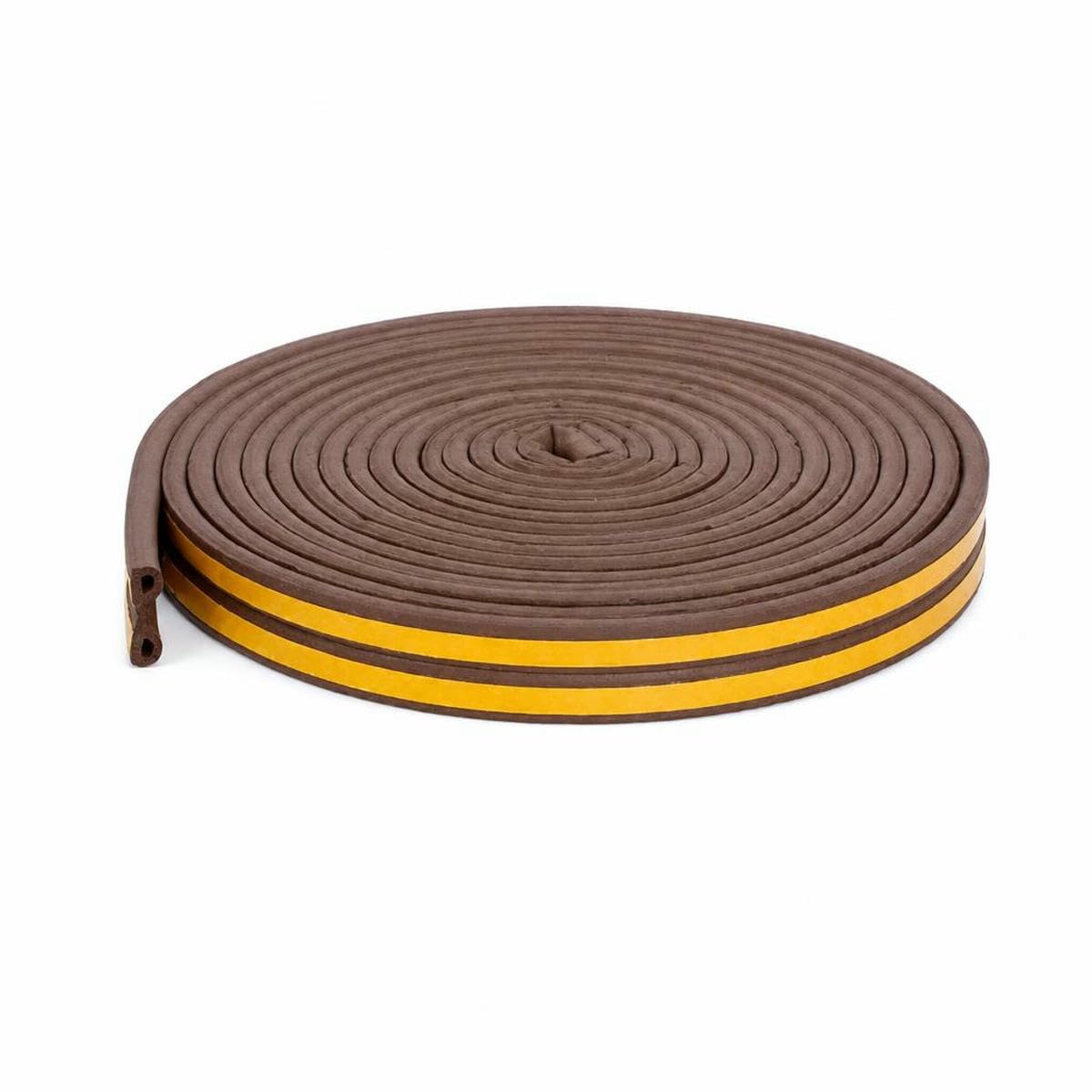 5m/10m Door Seal Strip Self-Adhesive Draft Stopper Tape Window Weather Stripping Insulation Noise Rubber Sealing Strip-P brown-10M (32.8ft)