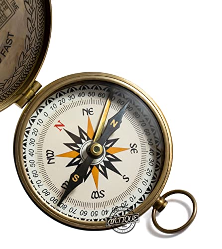 Brújula de regalo de latón - para hijo de papá y mamá - Navegación grabada American Scout - Recuerdos de bautizo, cumpleaños para hombres y mujeres miniatura 3