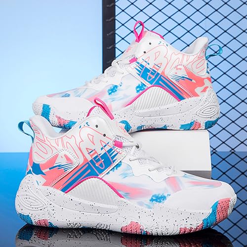 Image of Men's High-Top Basketball Shoes Anti-Slip and Wear-Resistant Soles Running Shoes Graffiti Design Fashionable Sports Shoes