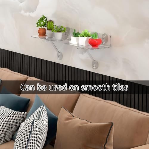 Étagère flottante pour pot de fleurs avec support mural à ventouse robuste - 6