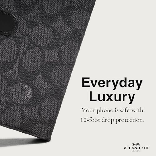 Coach Wallet Folio iPhone 15 Pro Case, Compatible with MagSafe - Signature Charcoal - image 3