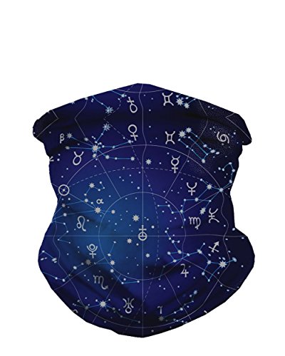 Zodiac Universe Neck Gaiter Mask Full Face Covering - Cool Breathable Lightweight Fabric Mouth Gator for Men & Women iHeartRaves