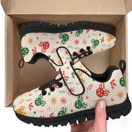 Christmas Deer Pattern Kids Tennis Shoes Breathable Running Shoes Walking Shoes Fashion Sneakers for Boys and Girls2