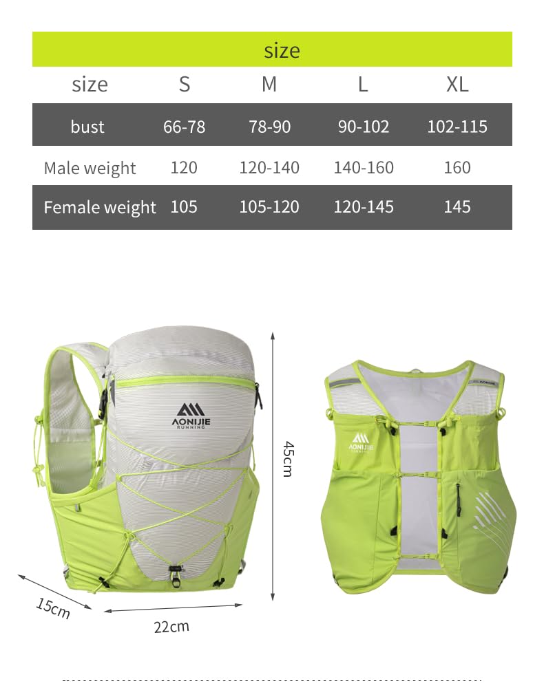 AONIJIE - Zaino da 15 l, leggero, per corsa, escursionismo, ciclismo, attività all'aperto