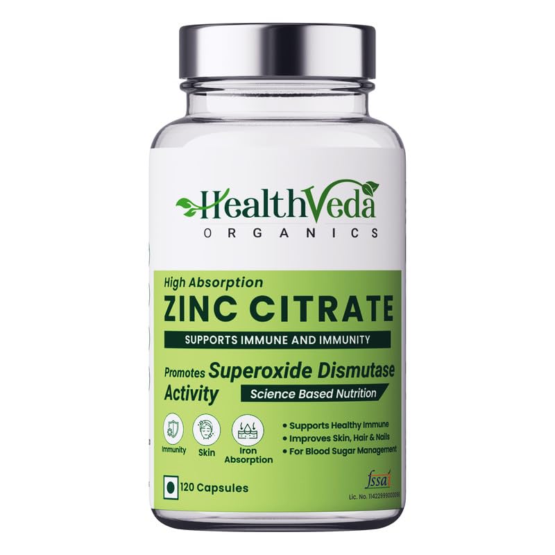 See full amazon price history chart for Health Veda Organics Zinc Citrate | Supports Immune and Immunity | Healthier Skin, Hair & Nails | Improves Iron Absorption | 120 Veg Capsules | For Both Men & Women Health Veda Organics Zinc Citrate | Supports Immune and Immunity | Healthier Skin, Hair & Nails | Improves Iron Absorption | 120 Veg Capsules | For Both Men & Women (B0D6N4XS1K) Amazon Price History, Amazon Price Tracker