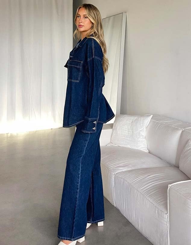 Image of KOTTY Women's High Waist Straight Fit Cotton Blend Denim Jeans|Comfortable Regular Length Casual Jeans for Women