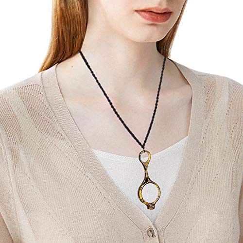 LUFF 2 uds Mini gafas de lectura portátiles collar gafas de lectura tipo cuello colgante gafas de lectura de mano antipérdida（1.0X