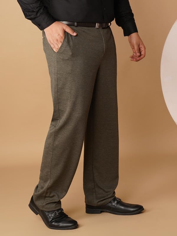 Image of OOMPH! Luxury Lycra Stretchable Formal Pants for Men | Stylish Slim Fit Men's Wear Trousers for Office or Party | Mens Fashion Dress Trouser Pant